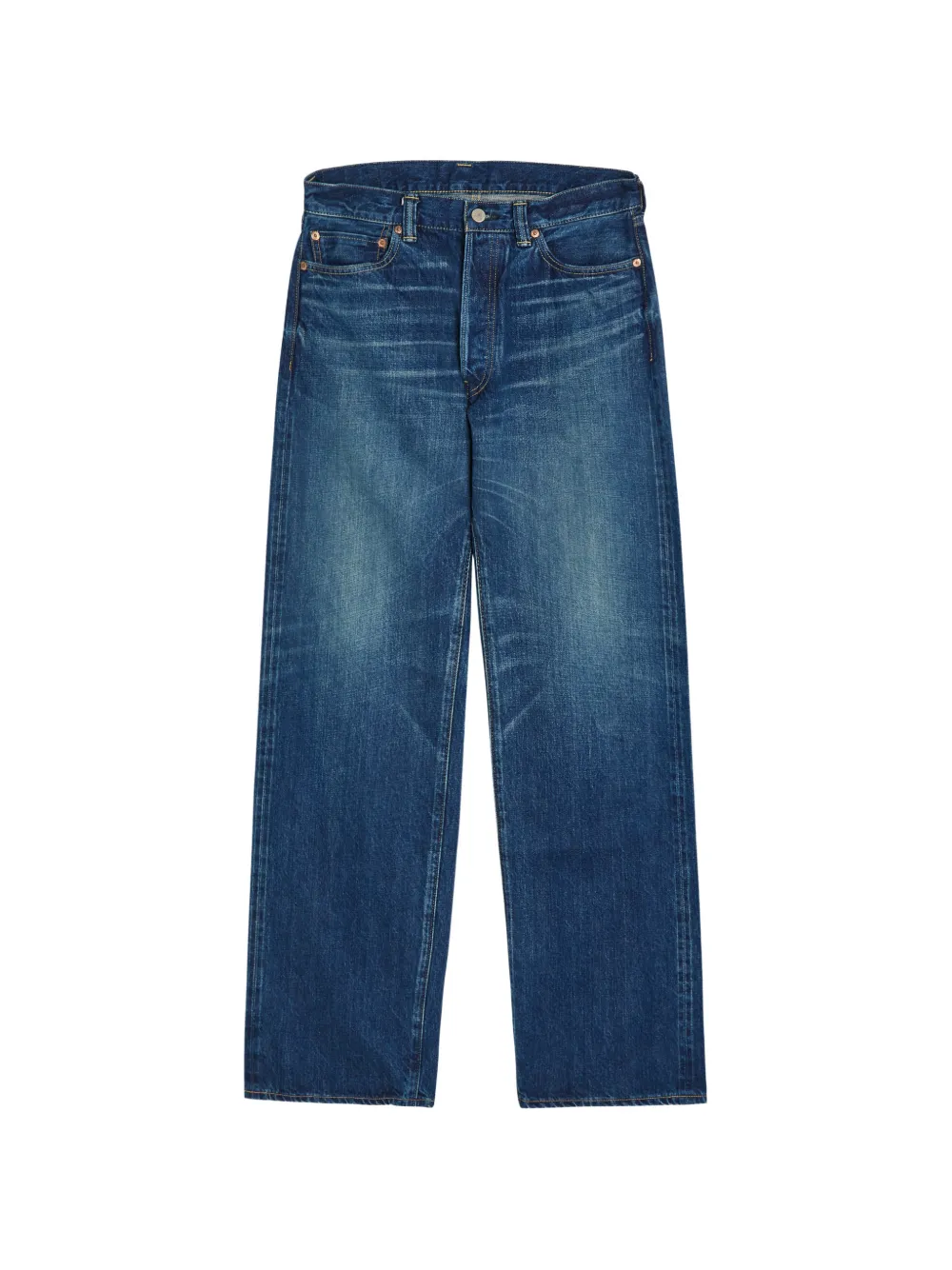 Blue Blue Japan washed-finish whiskered jeans - Blau