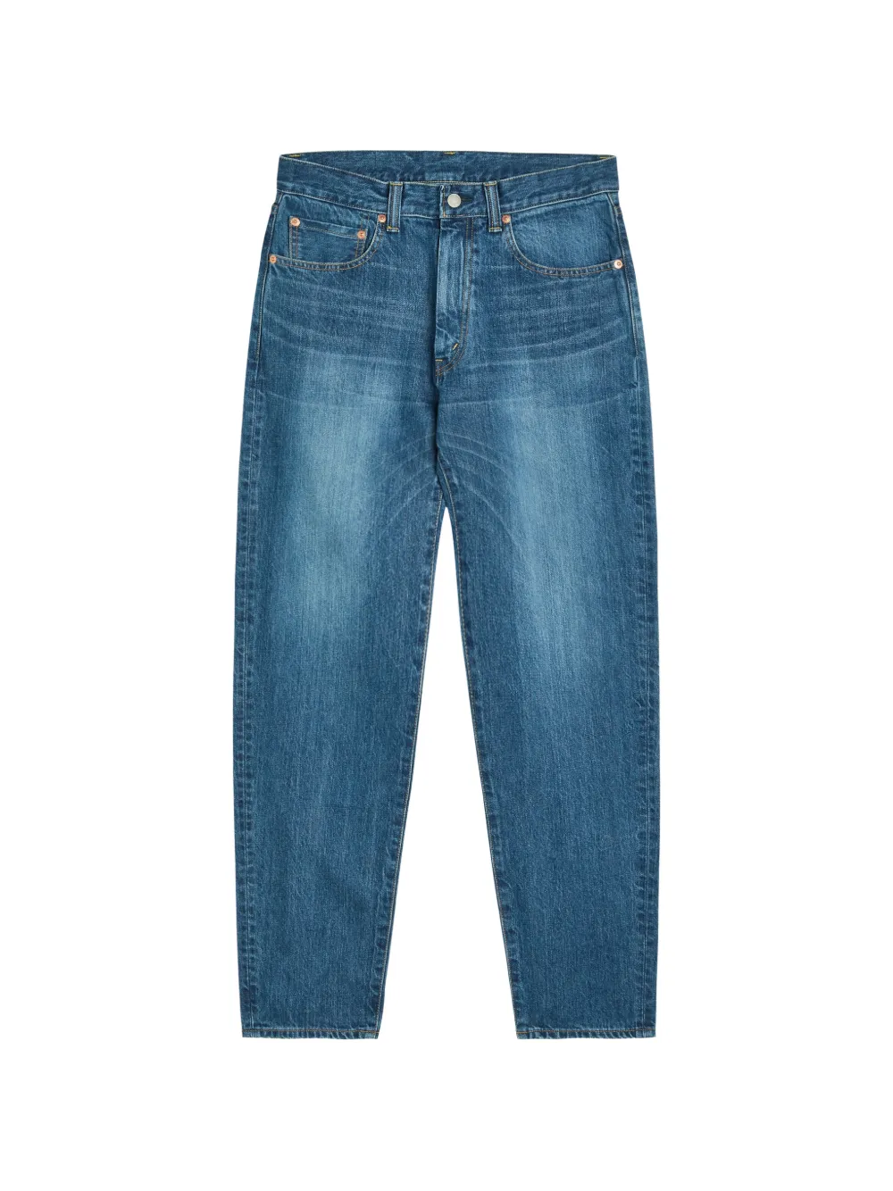 Blue Blue Japan Faded-wash Whiskered Jeans In Blue
