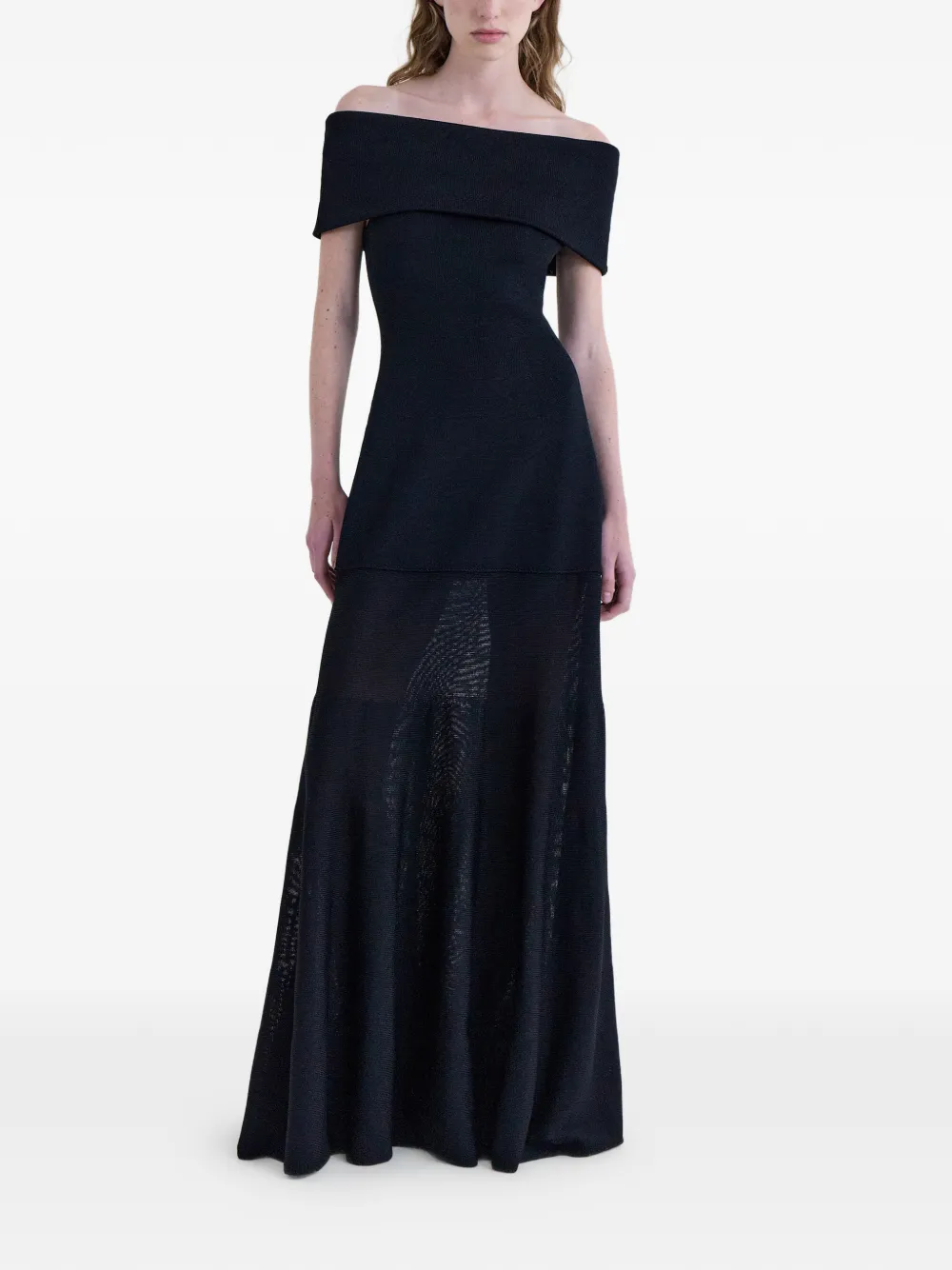 FFORME Rory off-shoulder maxi-jurk Zwart