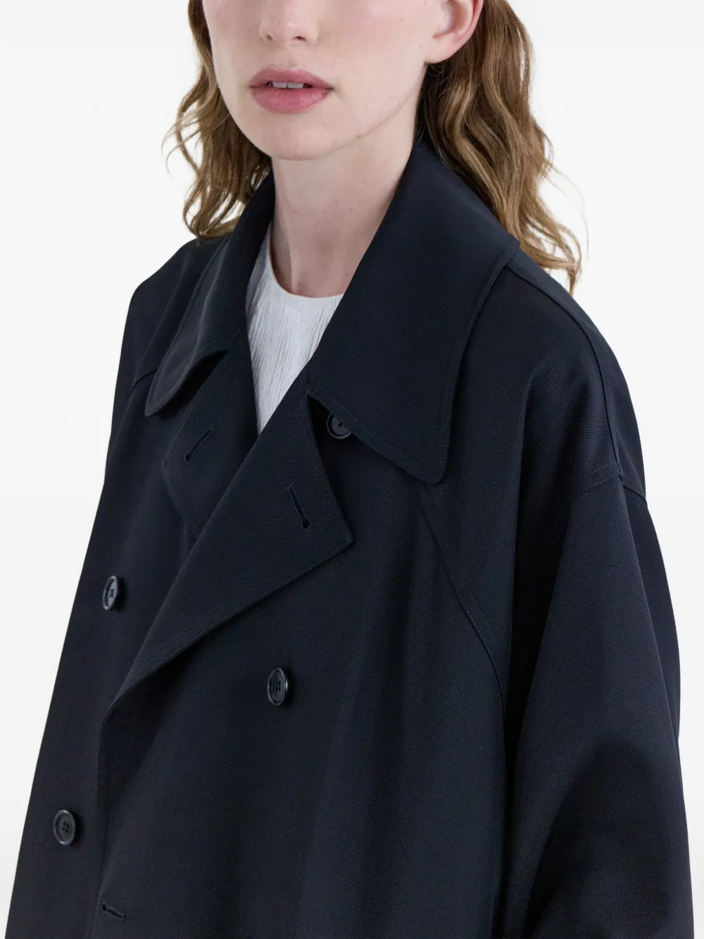 FFORME Leonie trenchcoat met dubbele rij knopen Zwart