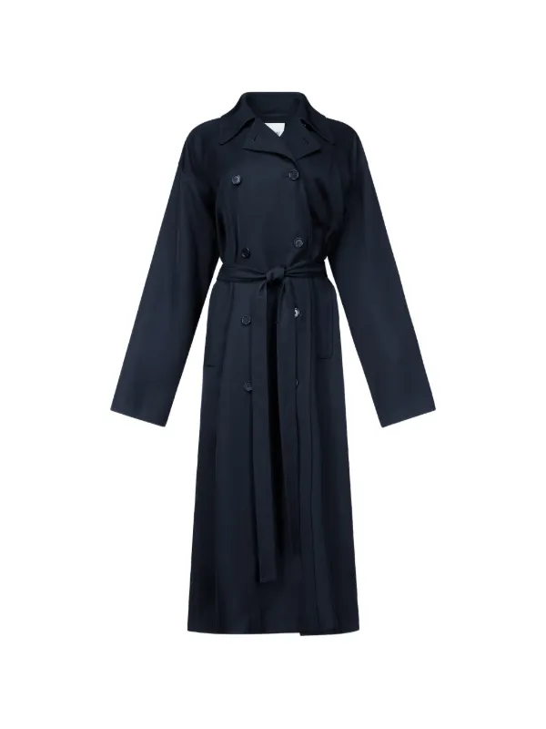 Fforme Leonie Double-breasted Trench Coat in Black