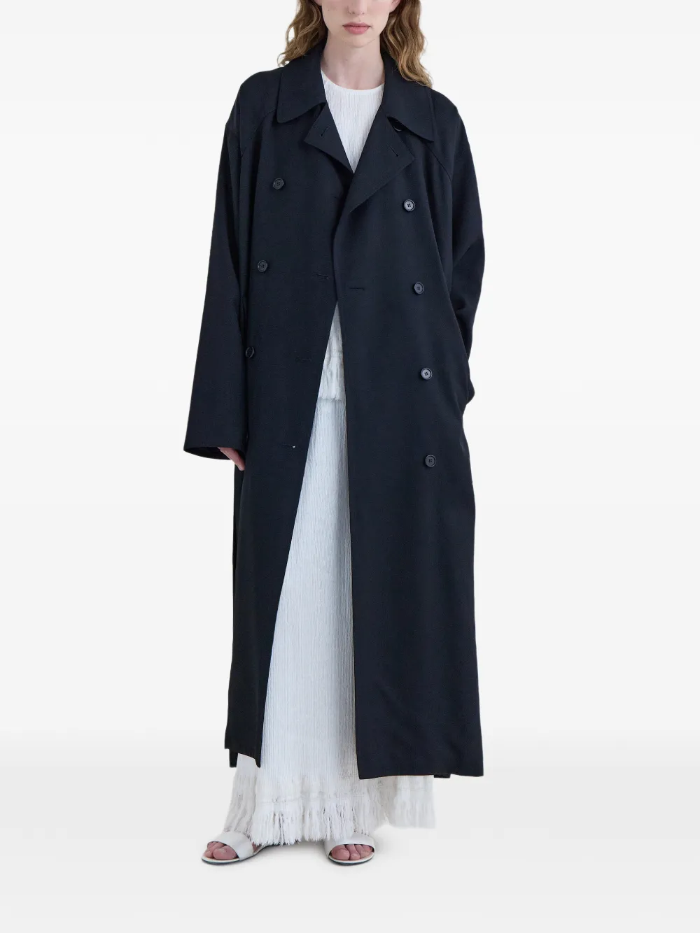 FFORME Leonie trenchcoat met dubbele rij knopen Zwart
