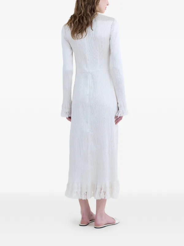 fforme knit dresses Mina Fringed Crinkled Dress | White Category:HOLIDAY DRESSES
