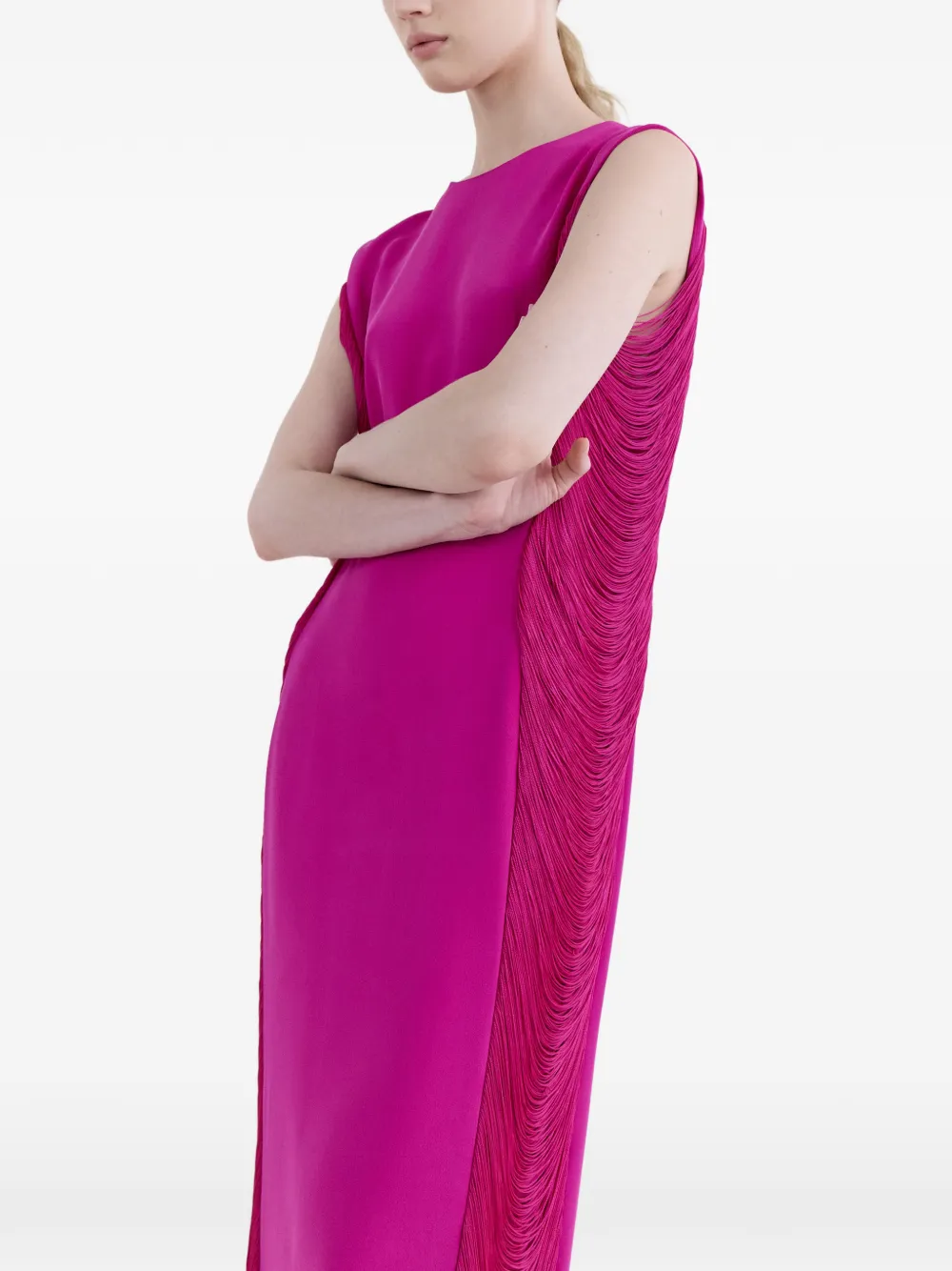 FFORME Bianca maxi-jurk met franje detail Roze