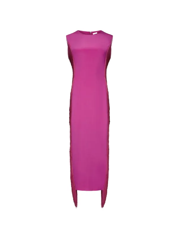 Fforme Bianca Fringe-detail Maxi Dress in Pink