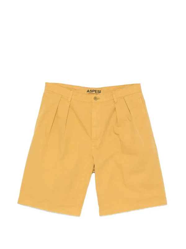 ASPESI Pleated-detail Shorts in Yellow