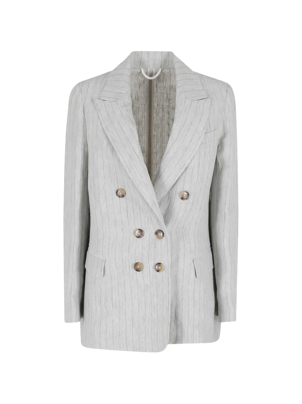 Kiltie pinstripe double-breasted blazer - Grigio