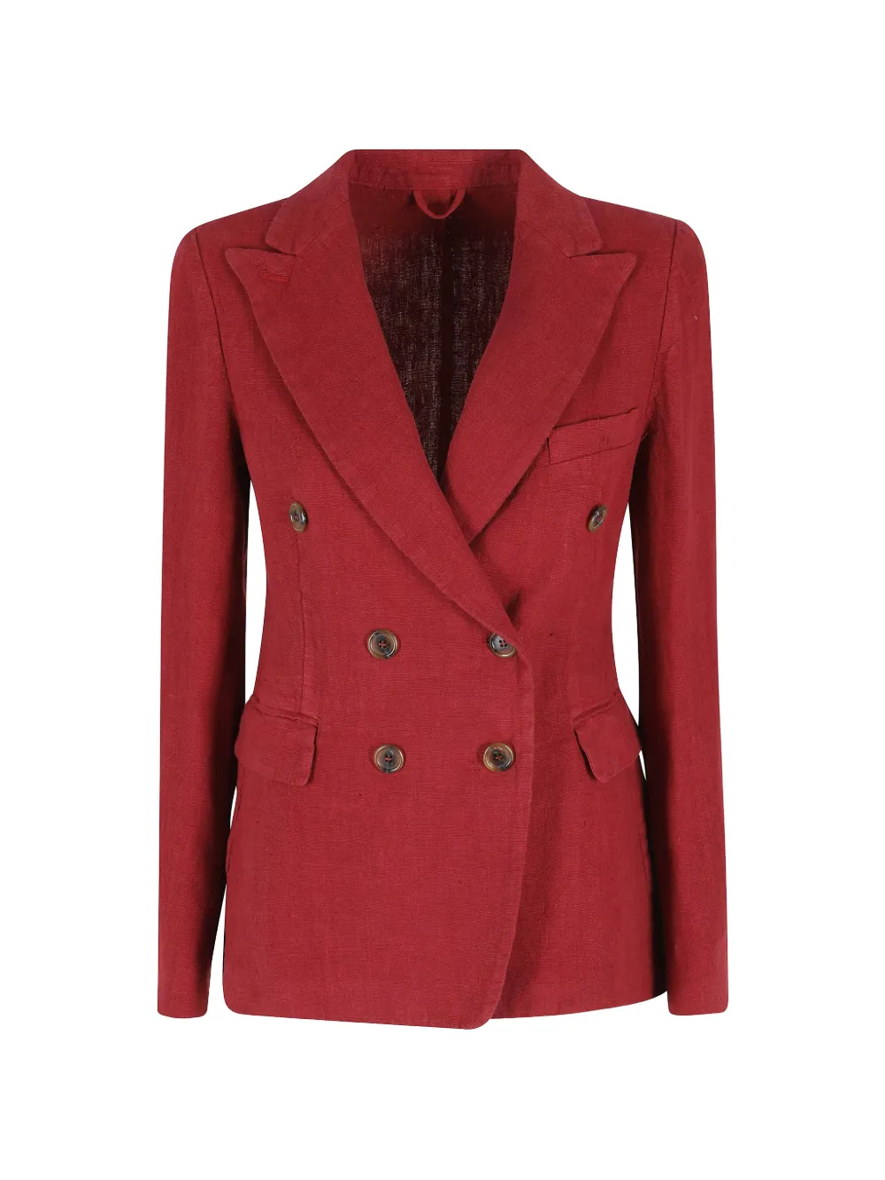 Kiltie double-breasted peak-lapel blazer - Rosso