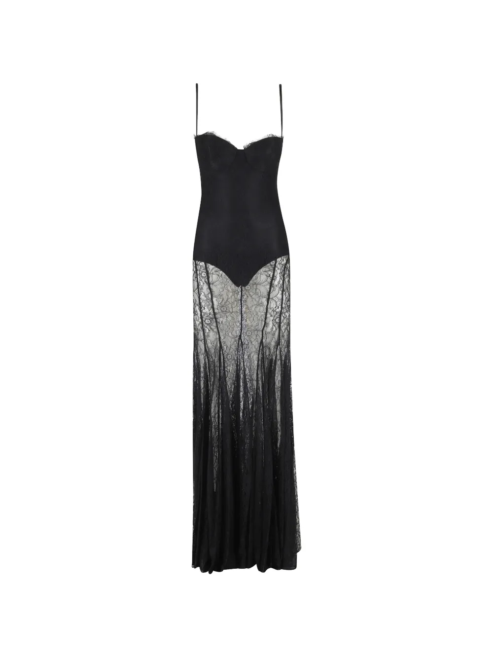 Elisabetta Franchi Red Carpet lace-panelled maxi dress - Nero