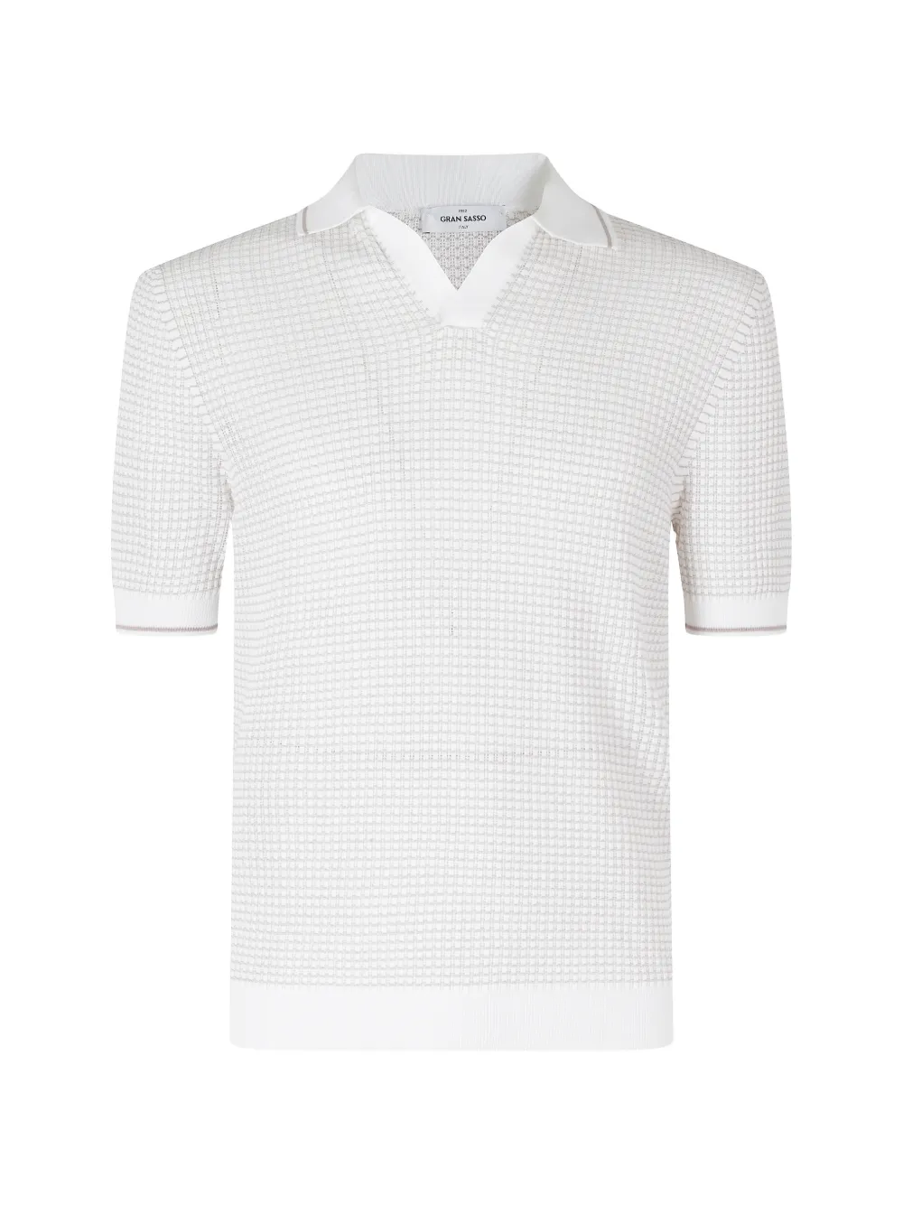 Gran Sasso waffle-knit short-sleeve polo - Bianco