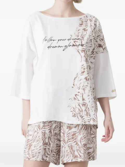 DIMENSIONE DANZA abstract-print drop-shoulder T-shirt