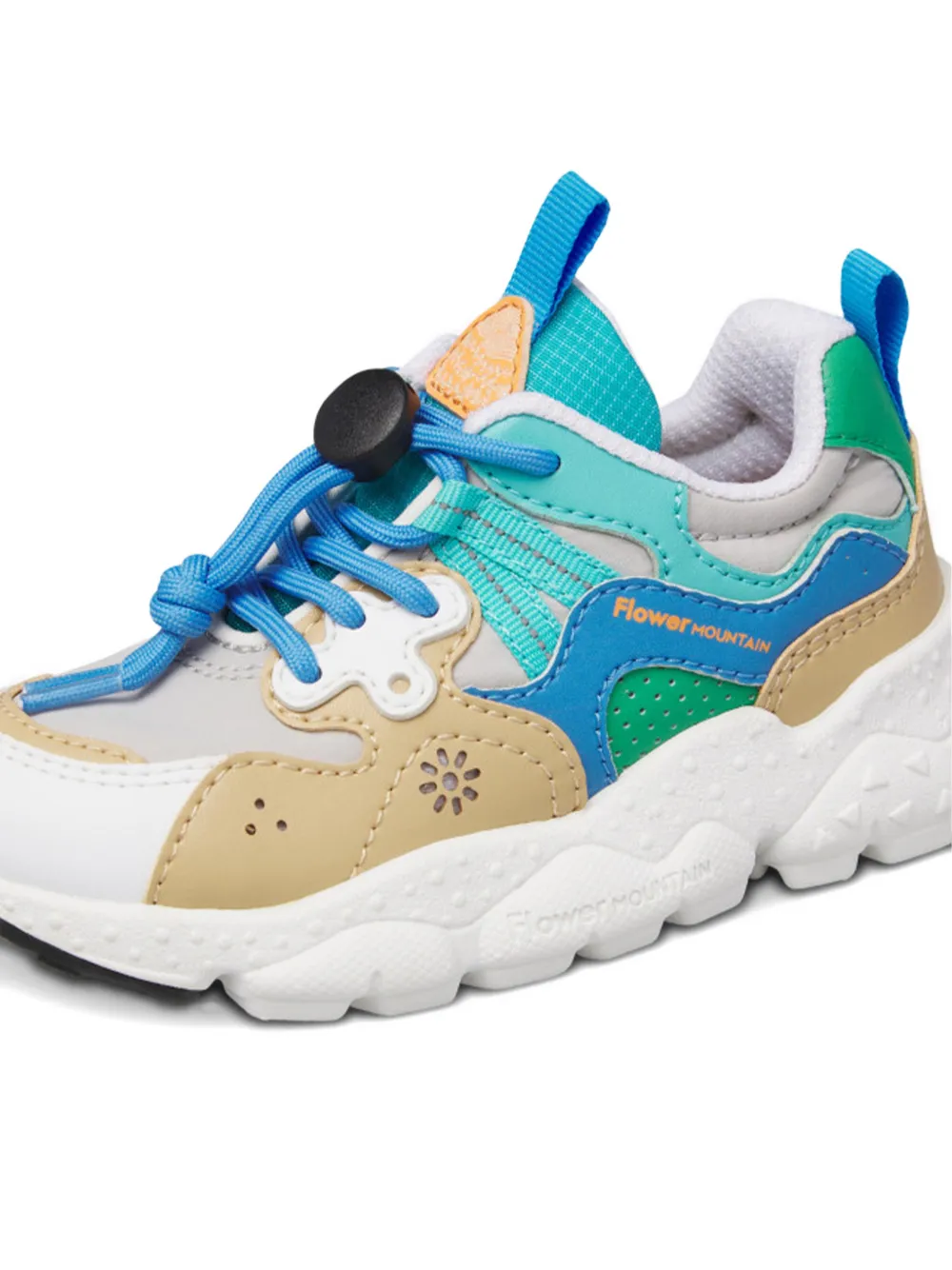 FLOWER MOUNTAIN KIDS Yamano 3 panelled sneakers Beige