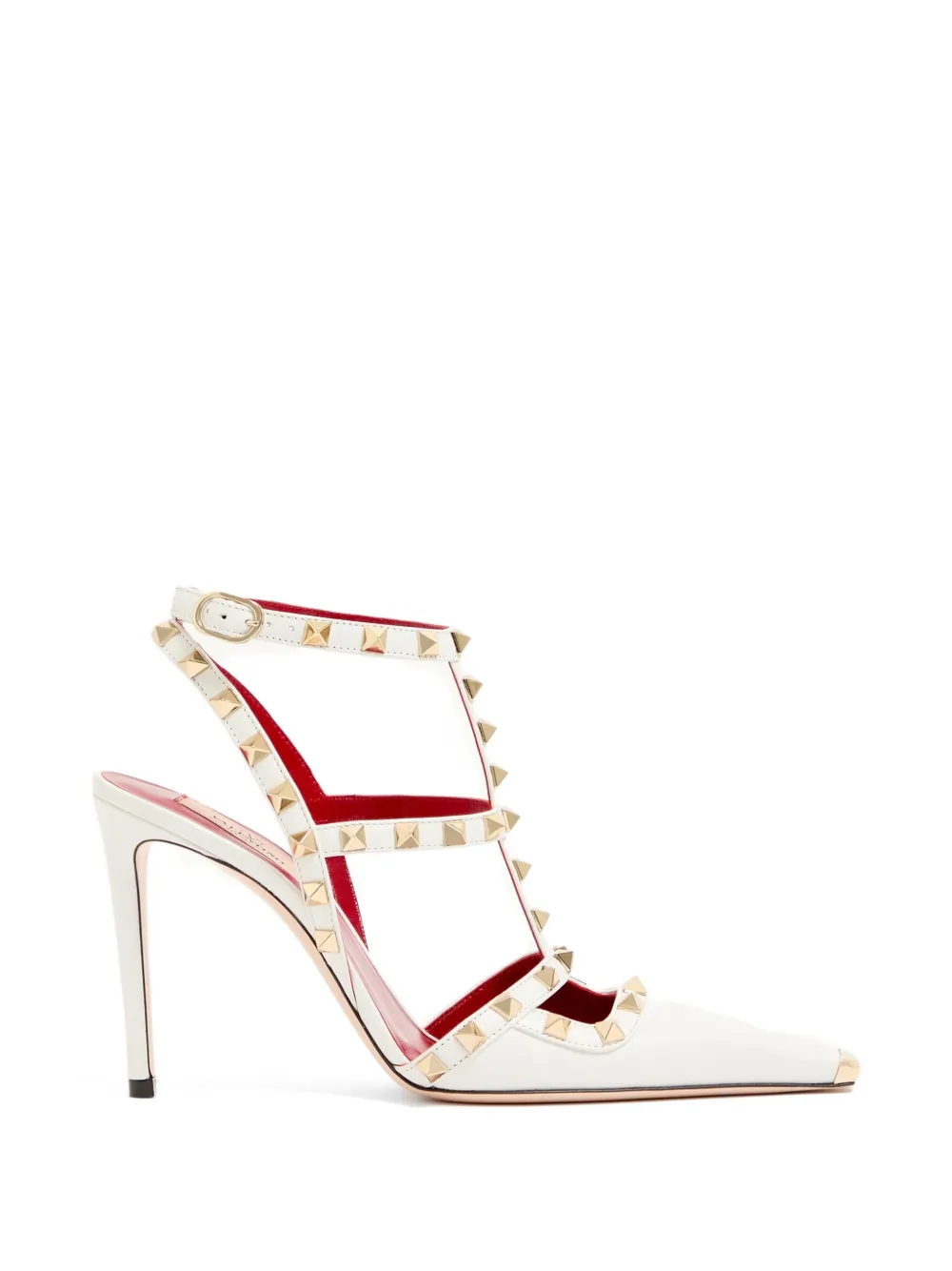 Valentino Garavani Rockstud kidskin pumps 100mm - Bianco