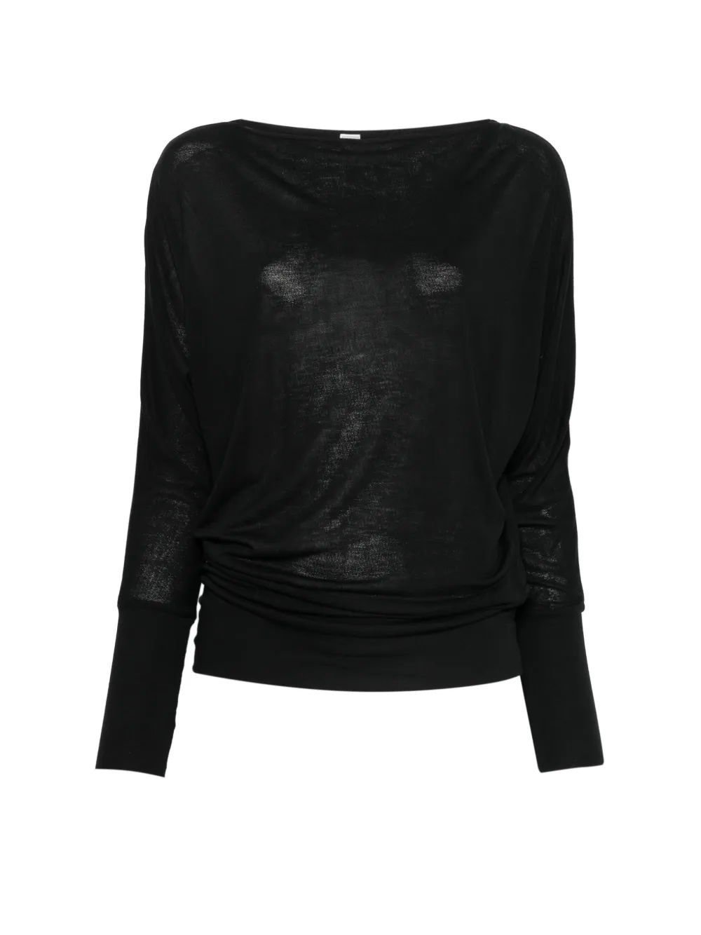 TOTEME boat-neck long-sleeve top - Nero
