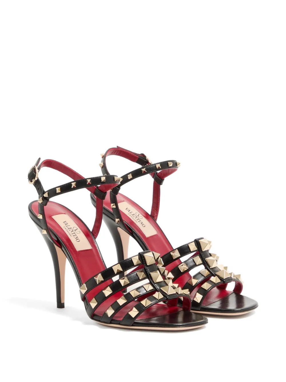Valentino Garavani Rockstud sandalen 100 mm Zwart