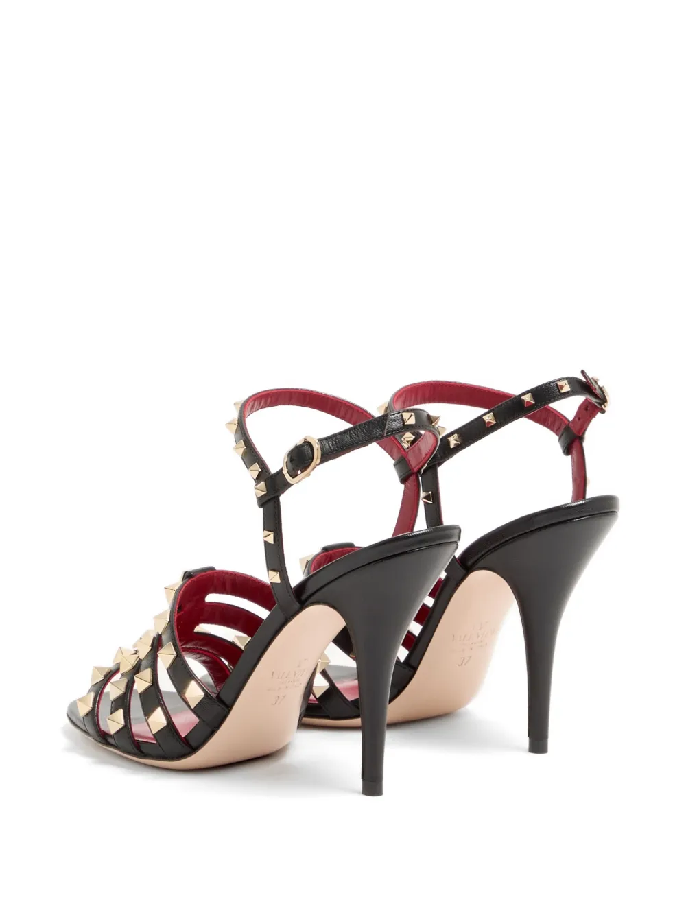 Valentino Garavani Rockstud sandalen 100 mm Zwart