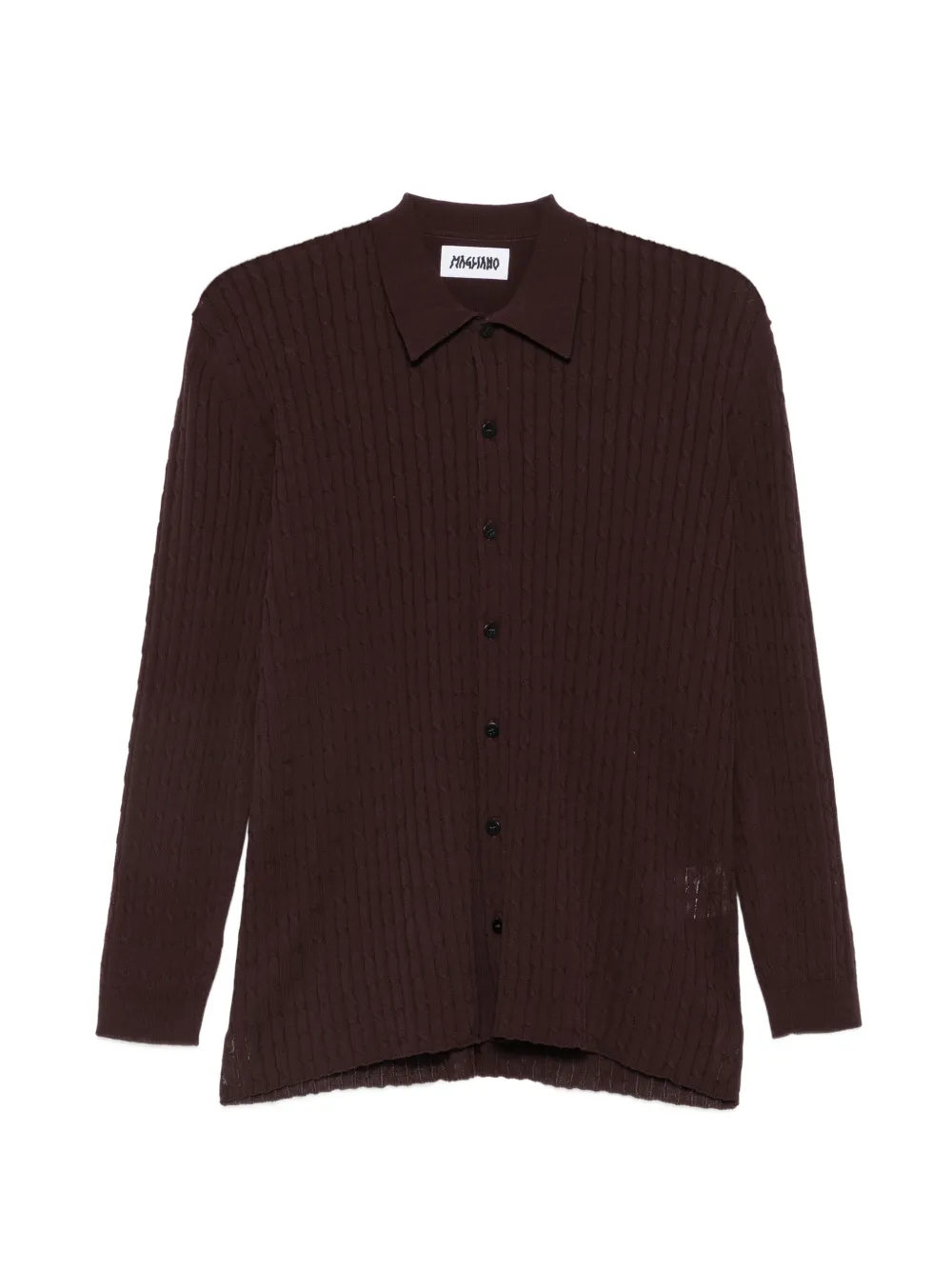 Magliano Capricorn cable-knit button-down shirt - Marrone