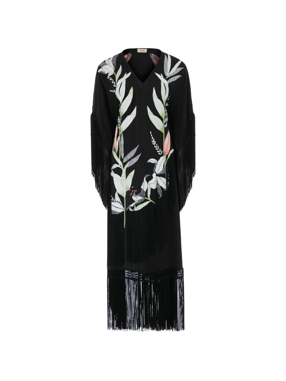 Temperley London Madeline fringed midi dress - Nero