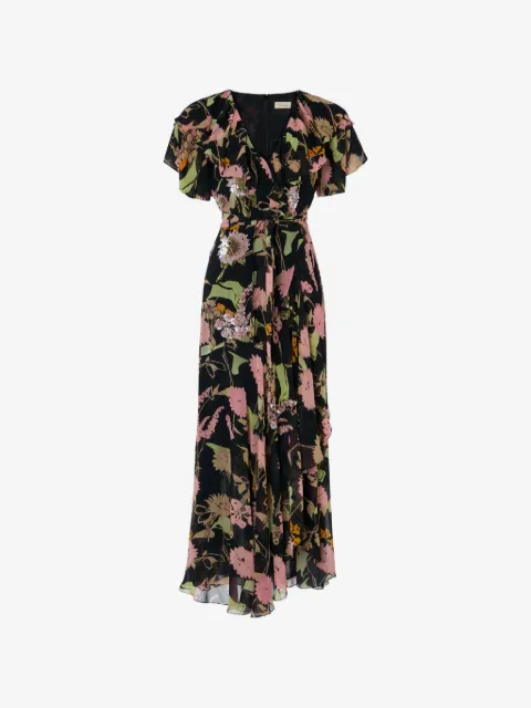 Temperley London Maisie sequin-embellished floral-print dress
