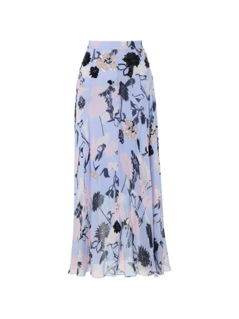 Temperley London Maisie sequin-embellished floral-print skirt