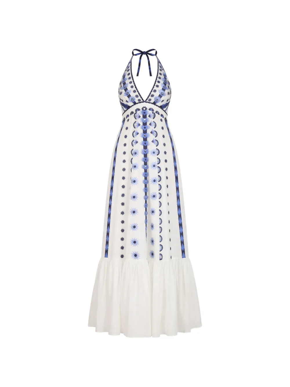Temperley London Edith maxi-dress met halternek Wit