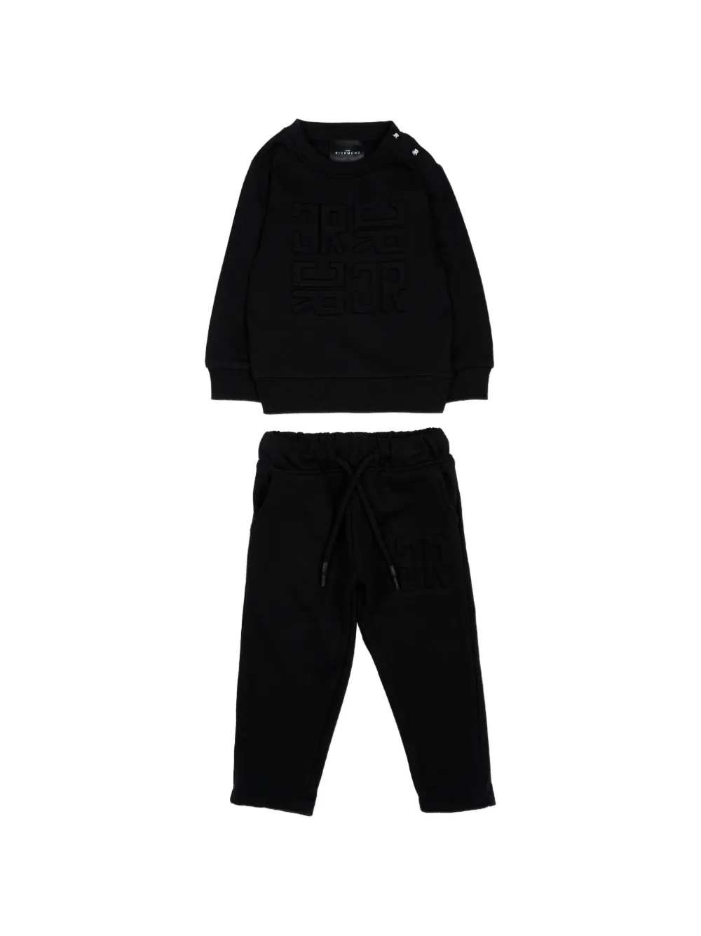 John Richmond Junior logo-embossed tracksuit set - Nero
