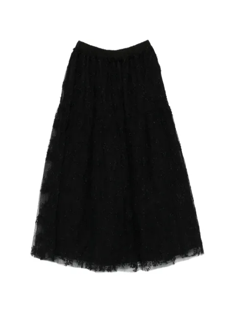 A Tentative Atelier floral-lace tiered skirt