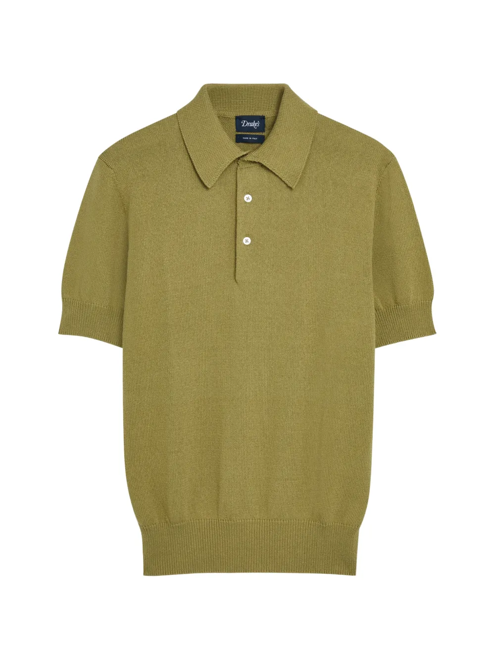 Drake's short-sleeve knitted polo shirt - Grün
