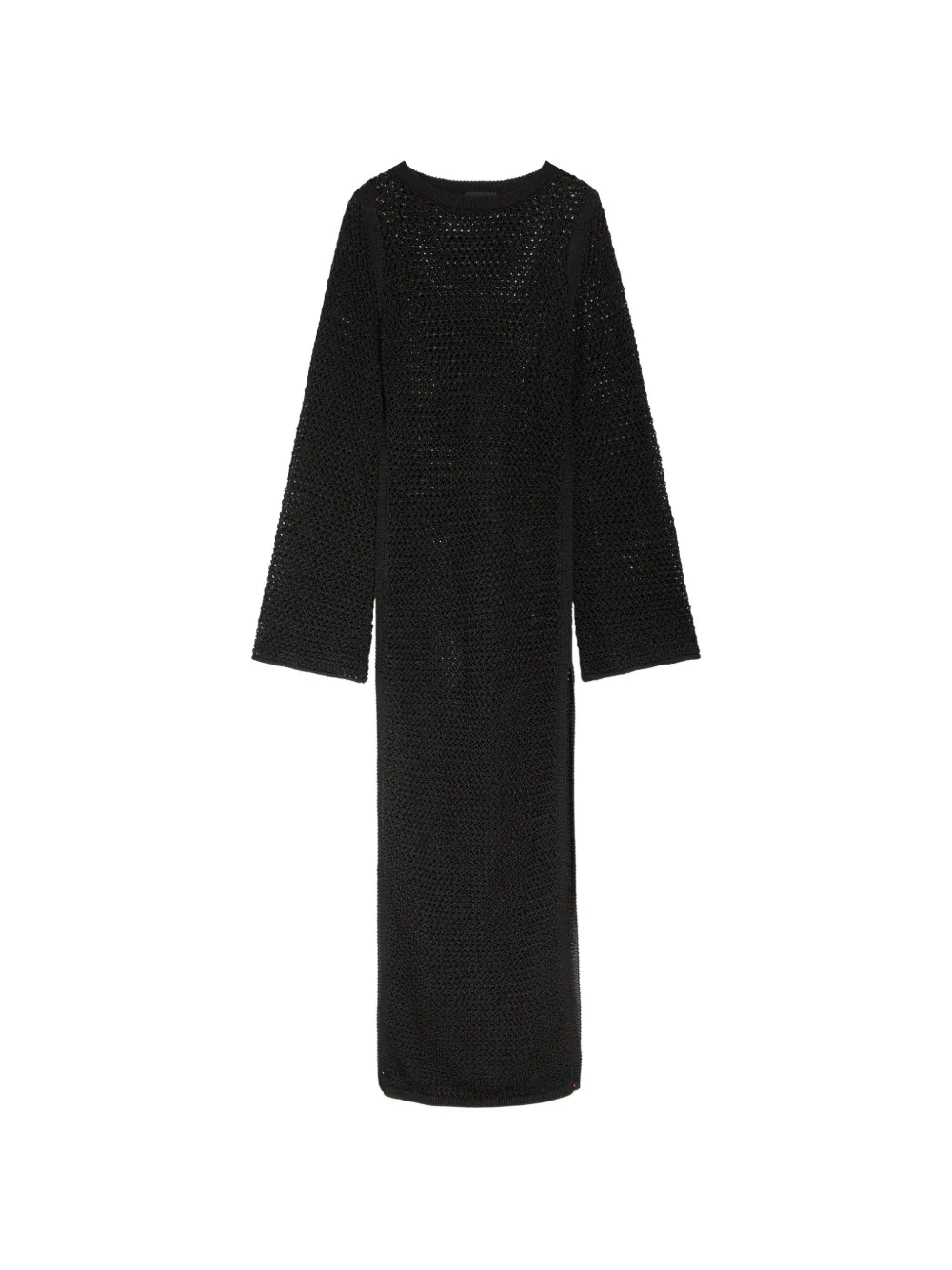 DELOS open-knit long-sleeve maxi dress - Nero