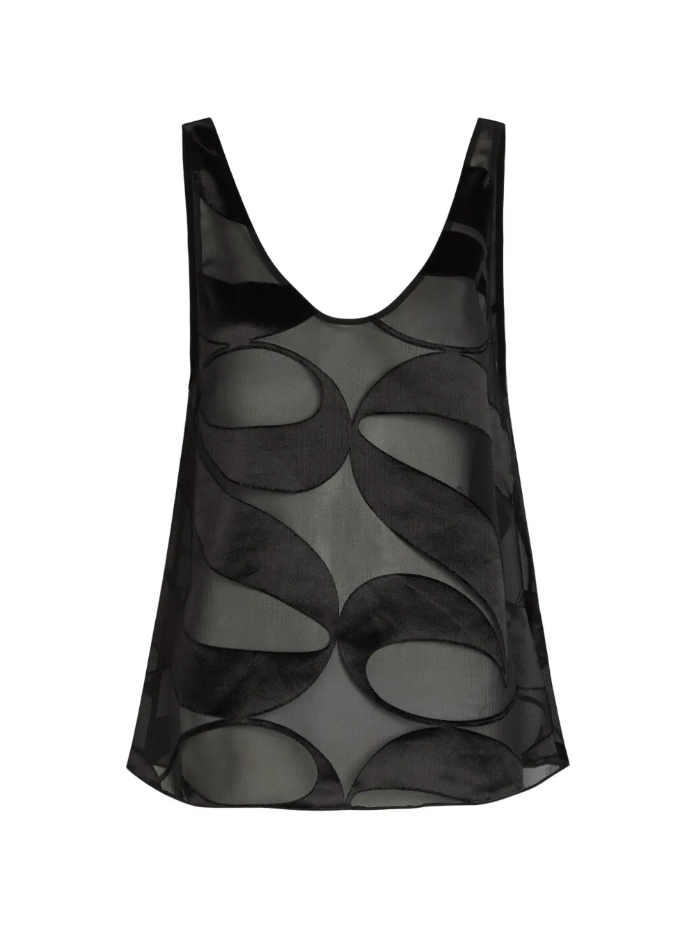 DELOS Mira velvet-devoré sheer top - Nero