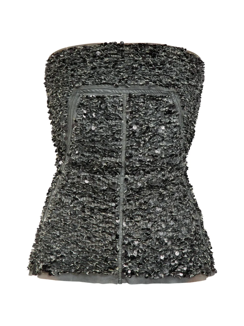 Rick Owens sequin-embellished strapless top - Grigio