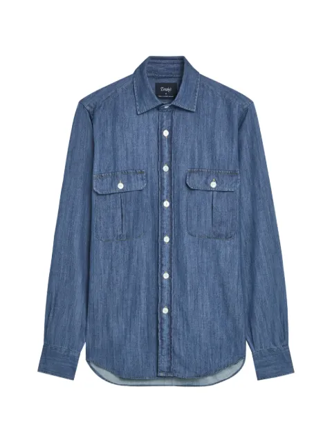 Drake's flap-pockets denim shirt