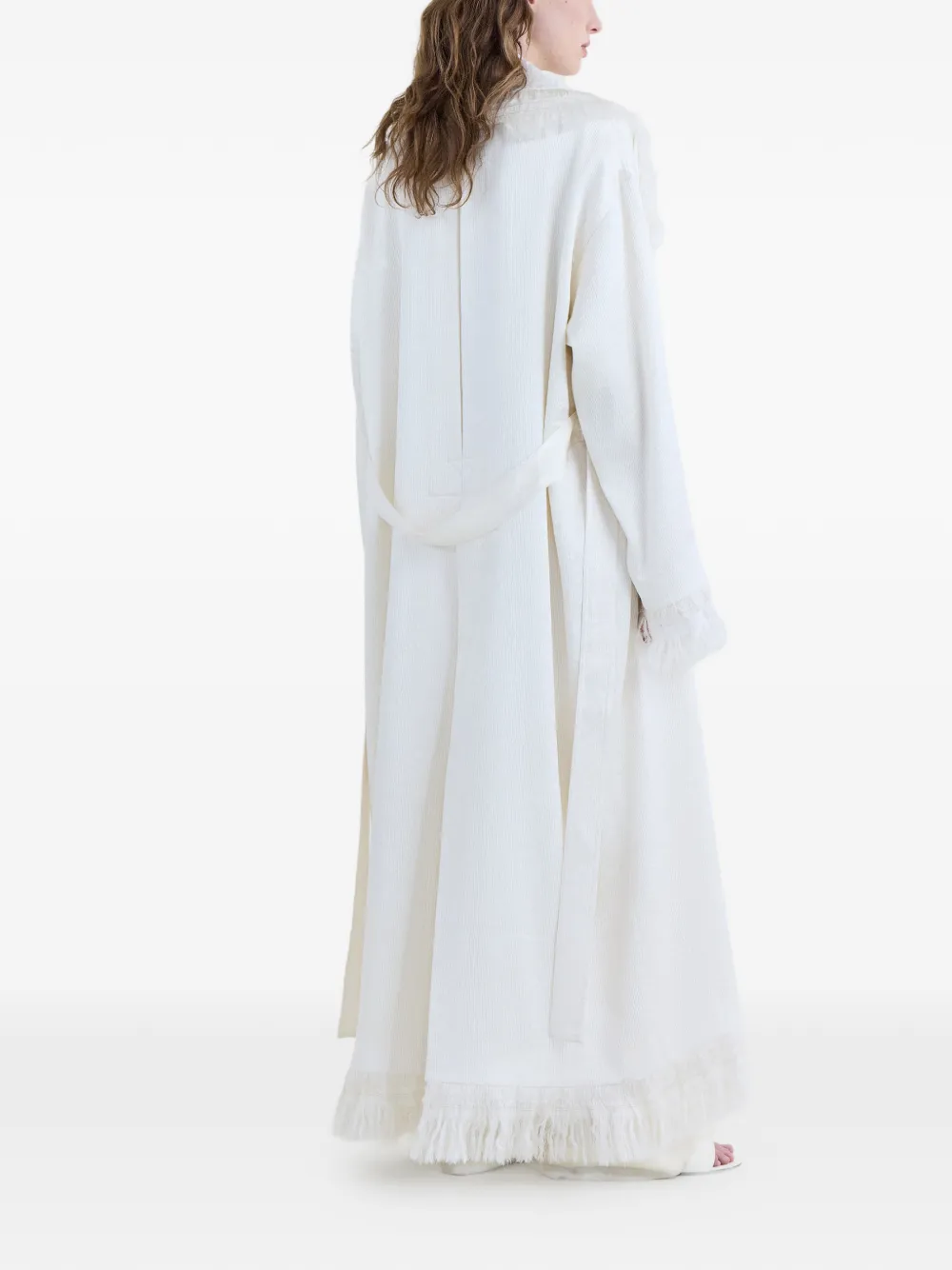  Fforme Abrigo Lise Con Ribete De Flecos - Blanco 