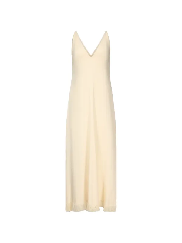 Fforme Heloise Fringed Maxi Dress in Neutrals