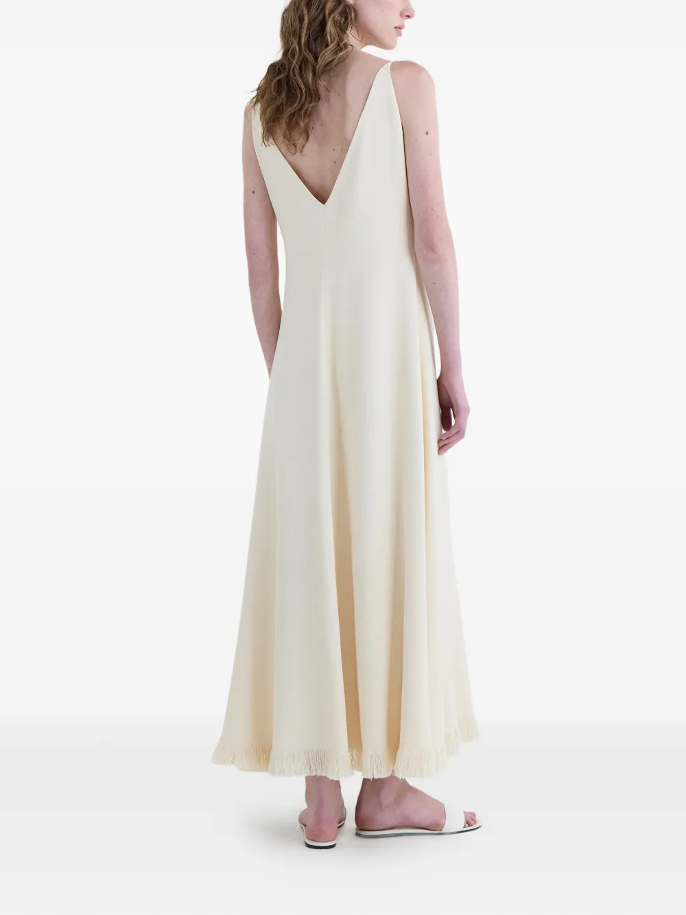 FFORME Heloise Fringed Maxi Dress in Neutrals, view 3