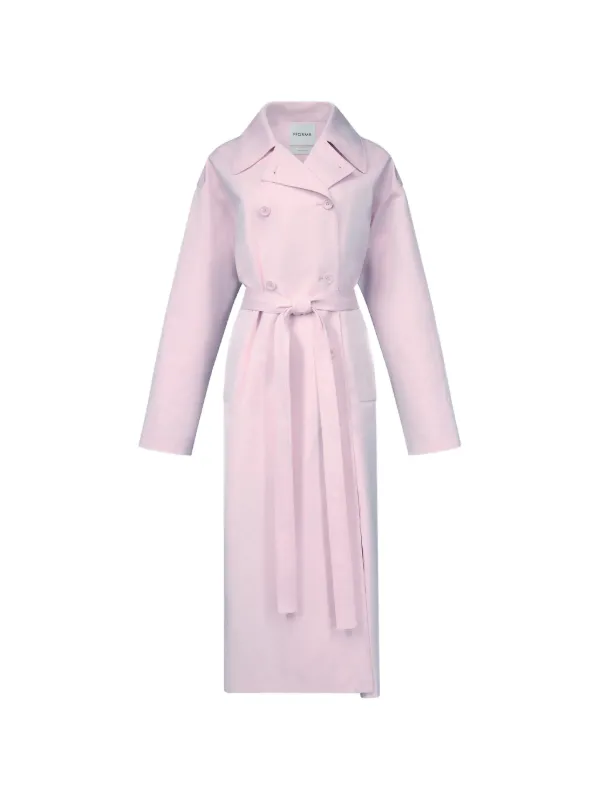 Fforme Leonie Double-breasted Trench Coat in Pink