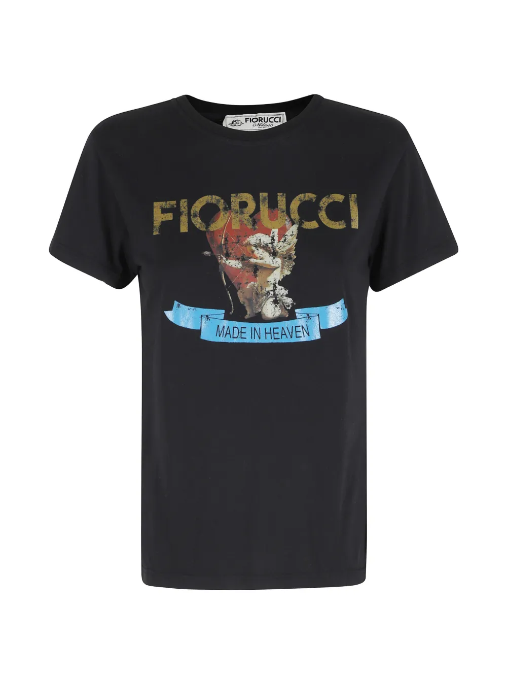 Fiorucci print-detail crew neck T-shirt - Nero