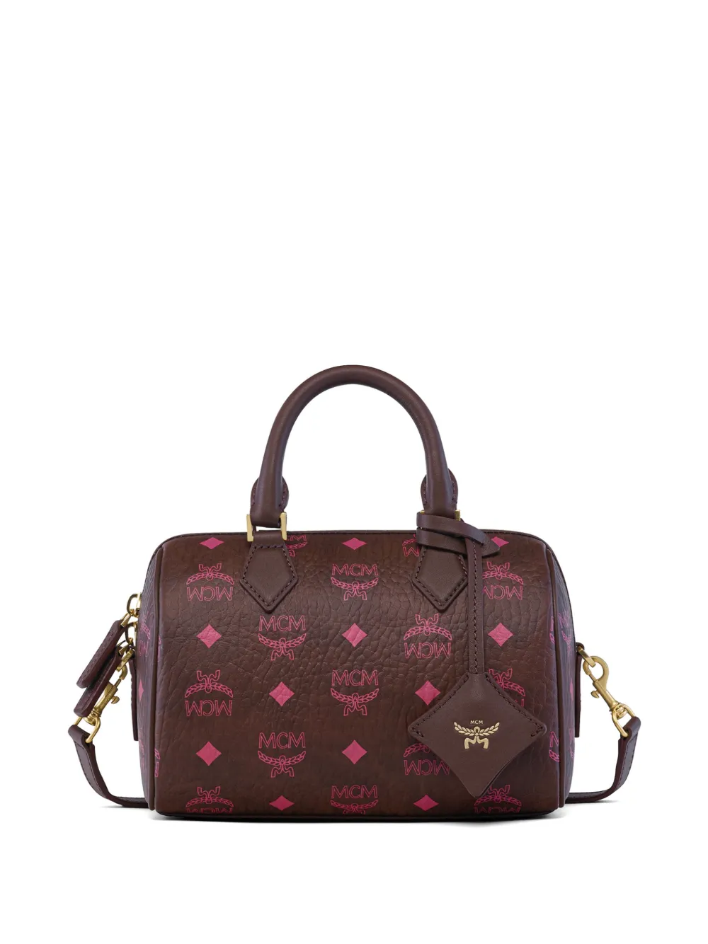 MCM Maxi Visetos Ella Boston bag - Marrone