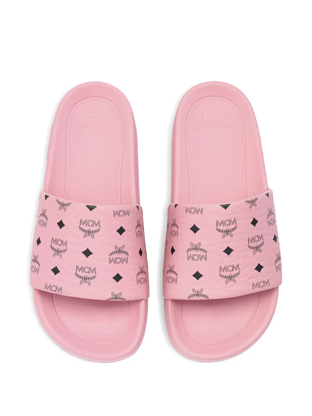 MCM monogram-print slides Roze