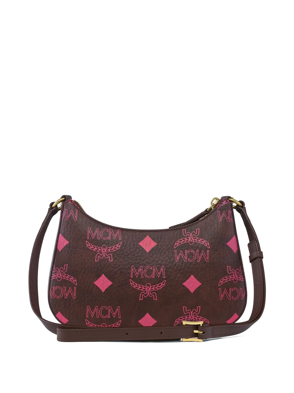 MCM Kleine Aren Duo Maxi Visetor schoudertas Bruin