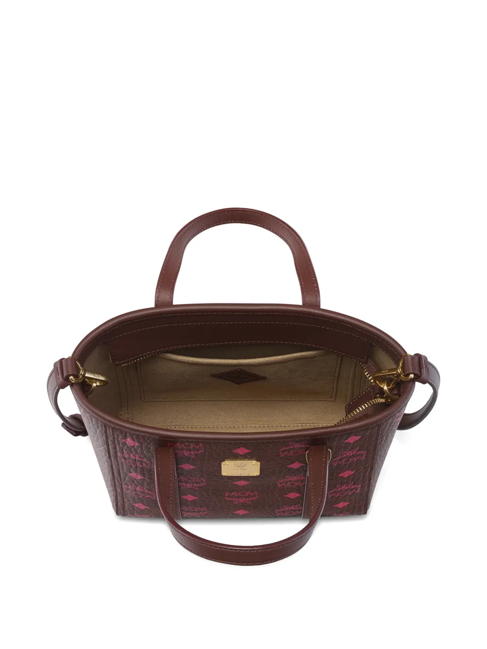 MCM Toni kleine tas met monogramprint Bruin