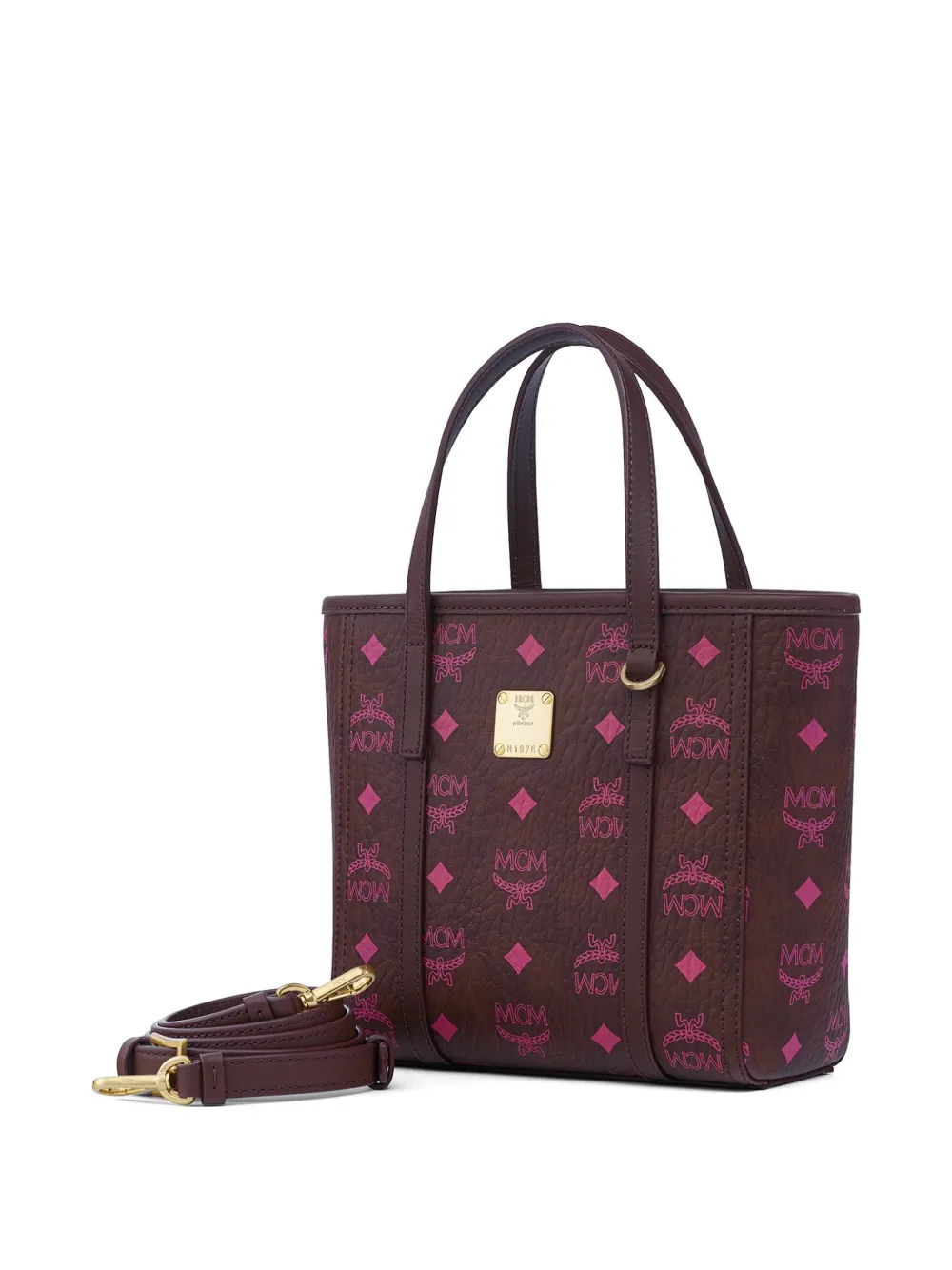 MCM Toni kleine tas met monogramprint Bruin