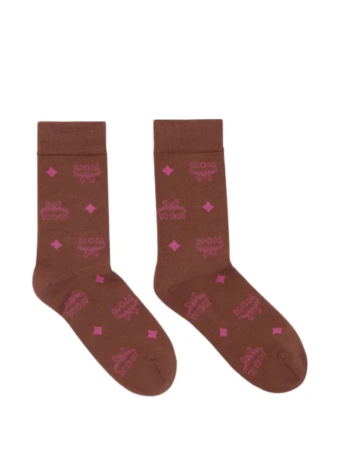 MCM monogram knit socks