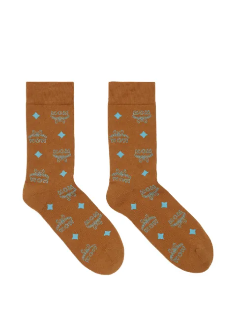 MCM monogram knit socks