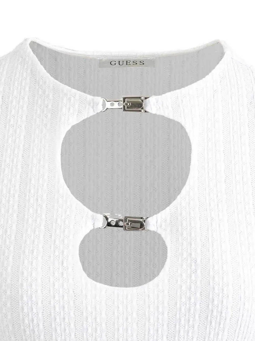 GUESS USA T-shirt met gesp-detail en uitgesneden details Wit