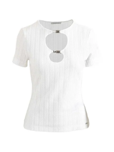 GUESS USA buckle-detail cut-out T-shirt