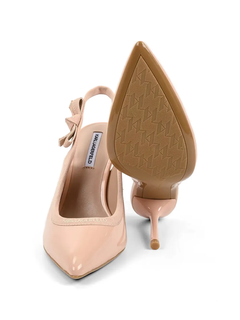 Karl Lagerfeld bow-detail slingback heeled pumps Roze