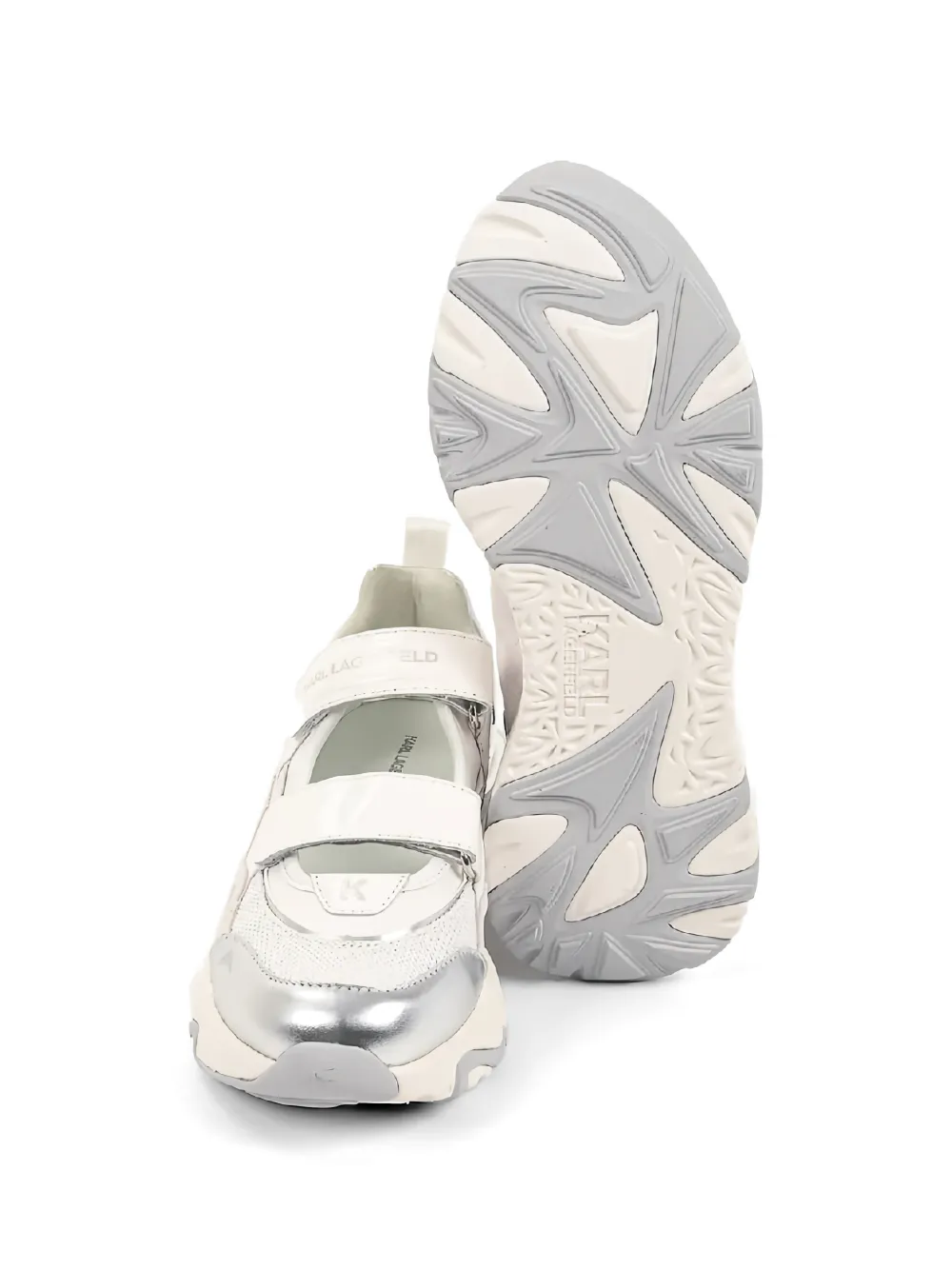 Karl Lagerfeld Blaze sneakers met klittenband en vlakken Beige