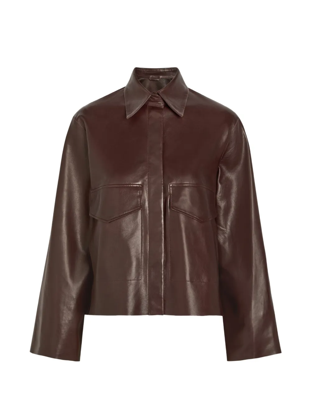 Nour Hammour Darcy leather flap-pockets jacket - Rosso