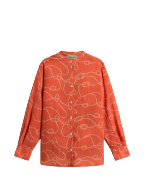 Woolrich rope-print band-collar shirt